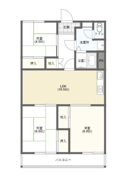 青梅市東青梅のマンションの間取り