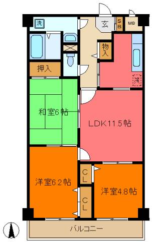 クレドール草加の間取り