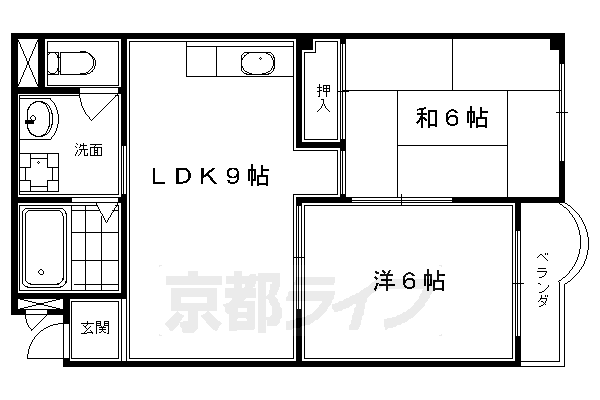 京都市東山区鐘鋳町のマンションの間取り