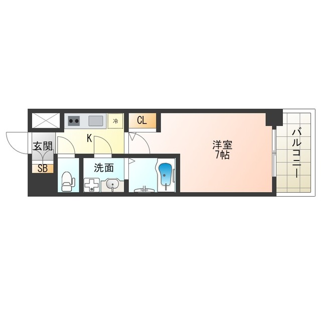 大阪市西淀川区姫里のマンションの間取り