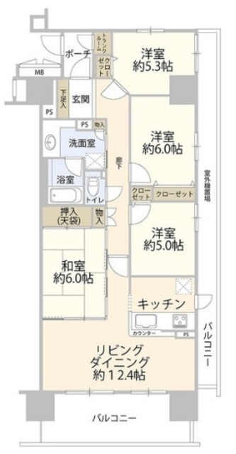 マクシスタワーズアーバンデュオの間取り