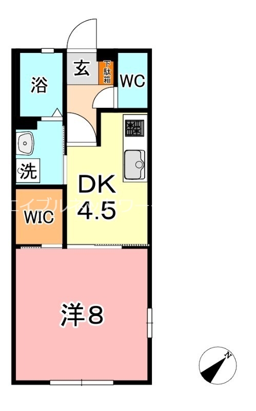 倉敷市福島のアパートの間取り