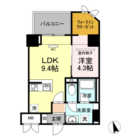 広島市中区大手町のマンションの間取り