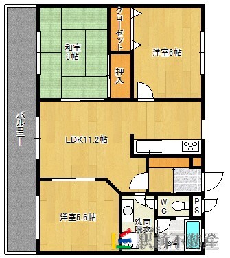 福岡市東区大字三苫のマンションの間取り