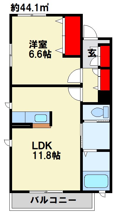 ディアコート徳力新町の間取り