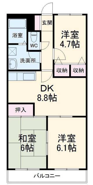 リュミェール武蔵浦和の間取り