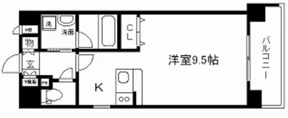 京都市中京区中之町のマンションの間取り