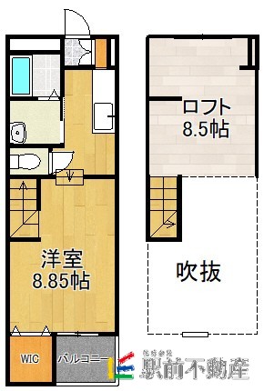 うきは市吉井町長栖のアパートの間取り