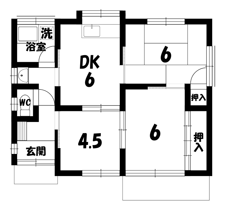 中央市臼井阿原のアパートの間取り