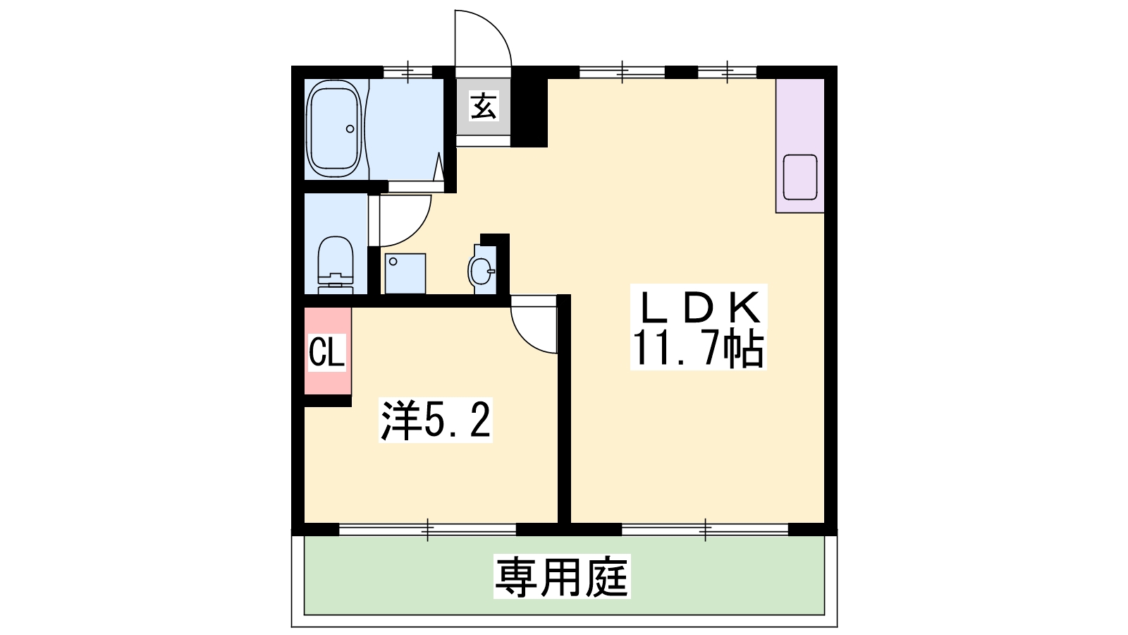 姫路市西中島のアパートの間取り