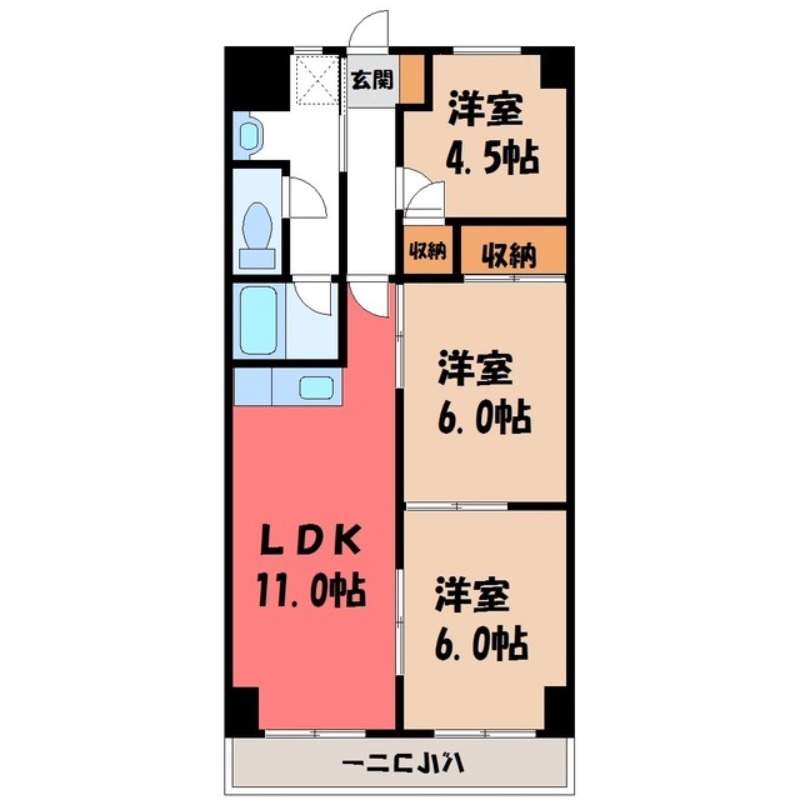 宇都宮市東宿郷のマンションの間取り