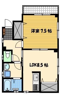 長崎市銭座町のアパートの間取り