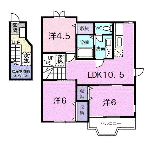 浜松市中央区青屋町のアパートの間取り