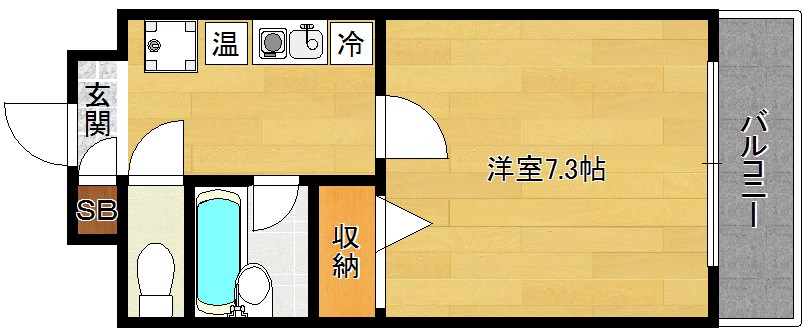 京都市北区等持院西町のマンションの間取り