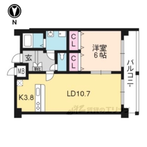 【京都市下京区中之町のマンションの間取り】