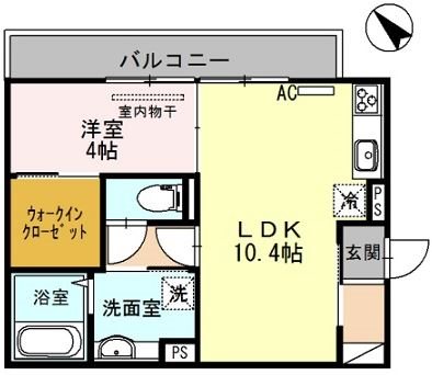 草津市野路東のアパートの間取り