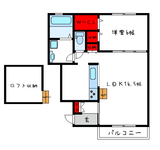 八尾市西山本町のアパートの間取り