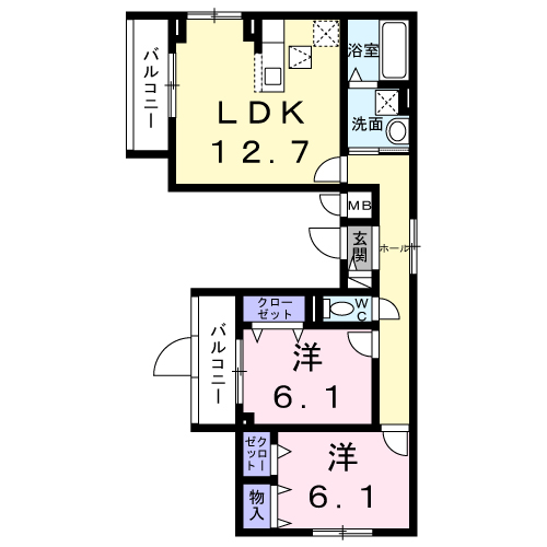 カルムＫＫの間取り