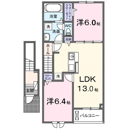 福山市神辺町大字新湯野のアパートの間取り