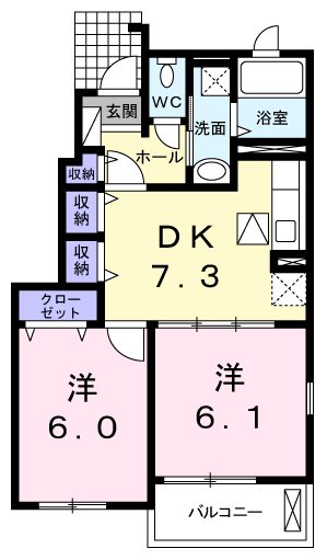 ＪＲ八高線 金子駅 徒歩22分 2階建 築16年の間取り写真