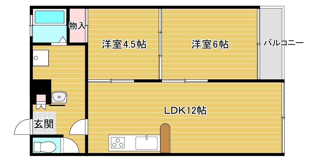 【仙台市若林区畳屋丁のマンションの間取り】