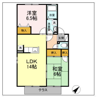 ファミーユ石田　A棟の間取り