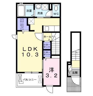 知立市南陽のアパートの間取り