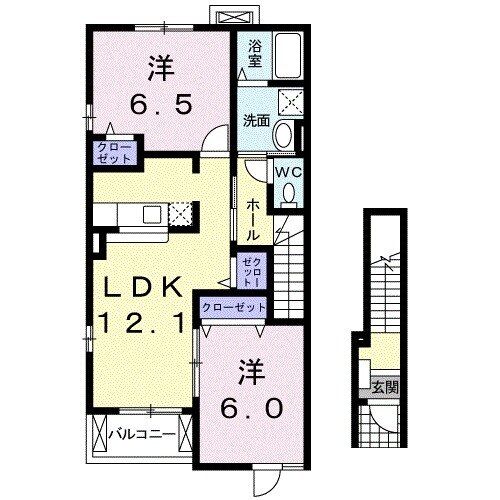 新居浜市喜光地町のアパートの間取り