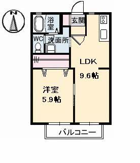鳥取県米子市今在家（アパート）の賃貸物件の間取り