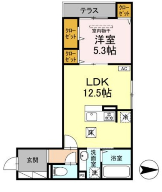 大田区矢口のアパートの間取り