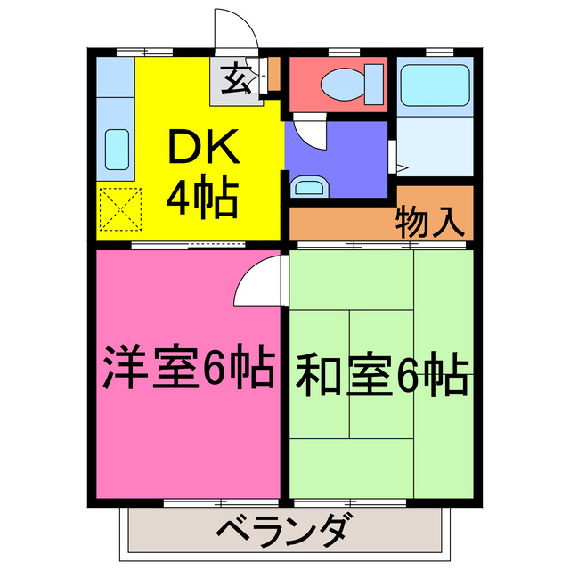 宍粟市山崎町庄能のアパートの間取り