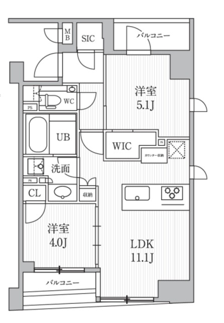 シーズンフラッツ日本橋人形町プレミアの間取り