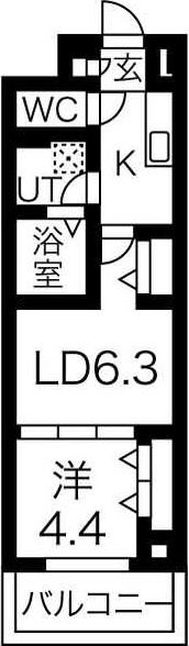 神戸市東灘区住吉宮町のマンションの間取り