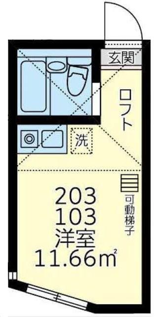 横浜市鶴見区寛政町のアパートの間取り