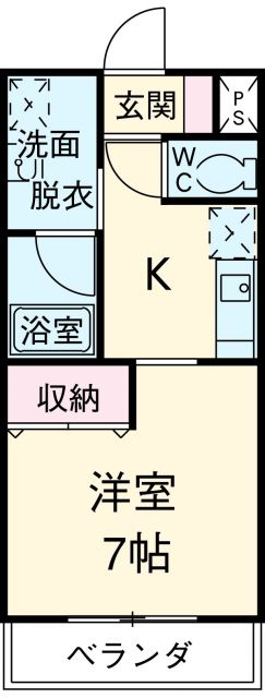 掛川市細谷のアパートの間取り