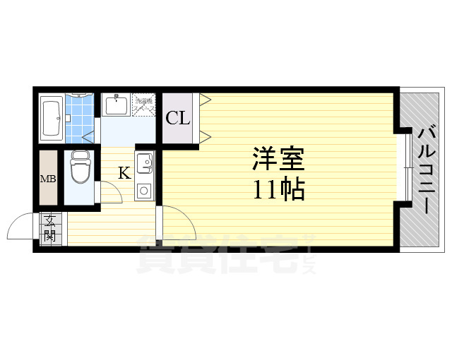 枚方市走谷のアパートの間取り