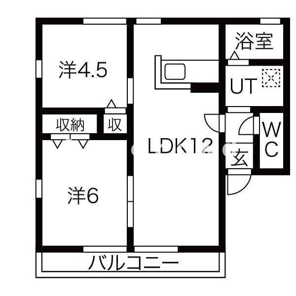 高崎市新保町のアパートの間取り