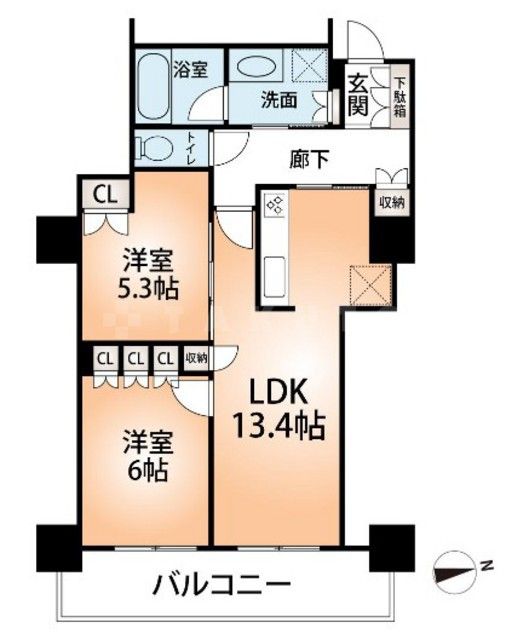 【阿波座ライズタワーズフラッグ46の間取り】