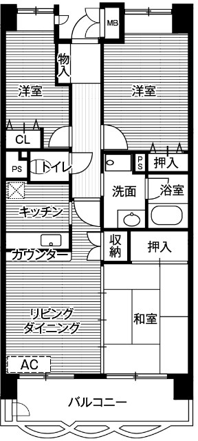 江東区潮見のマンションの間取り