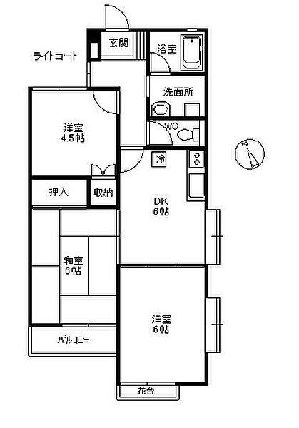 茅ヶ崎市浜竹のアパートの間取り