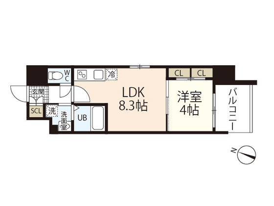 広島市西区観音本町のマンションの間取り