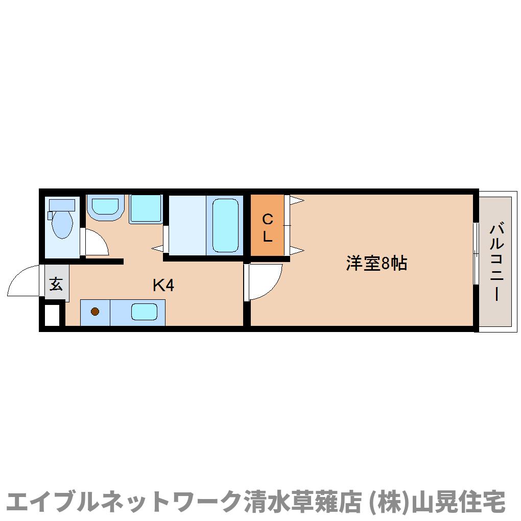 静岡市清水区馬走北のマンションの間取り