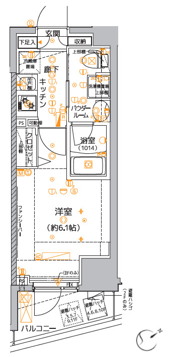 【品川区東大井のマンションの間取り】