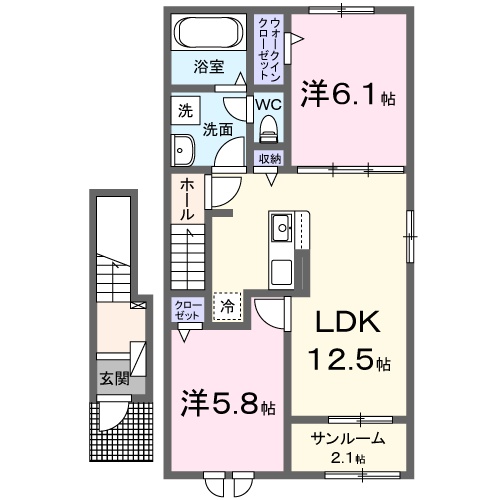 高島市安曇川町西万木のアパートの間取り