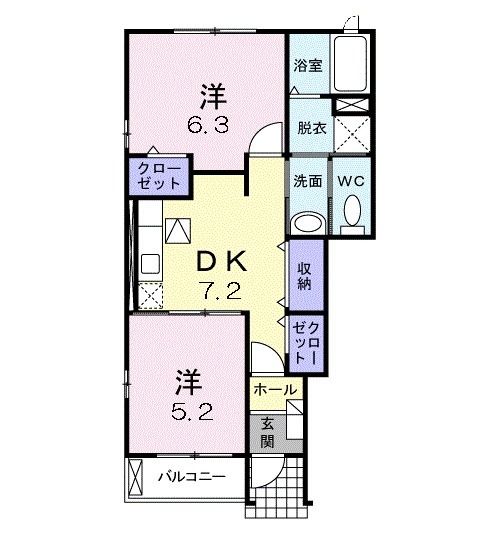 大崎市古川のアパートの間取り