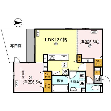 大阪市住吉区遠里小野のアパートの間取り