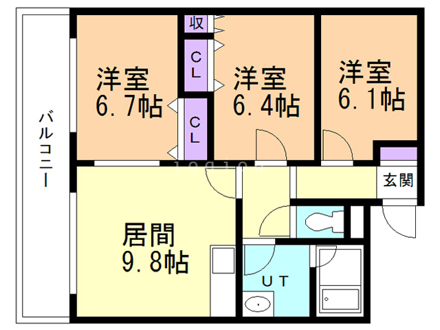 盛岡市上田のマンションの間取り