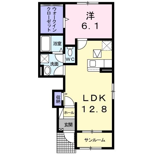 四日市市日永西のアパートの間取り