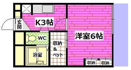 広島市安芸区矢野東のアパートの間取り