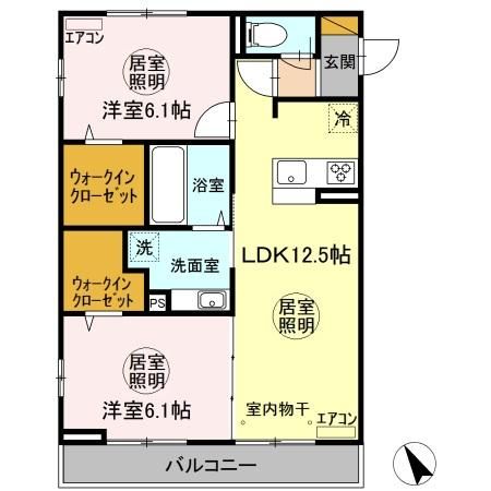 神栖市大野原のアパートの間取り